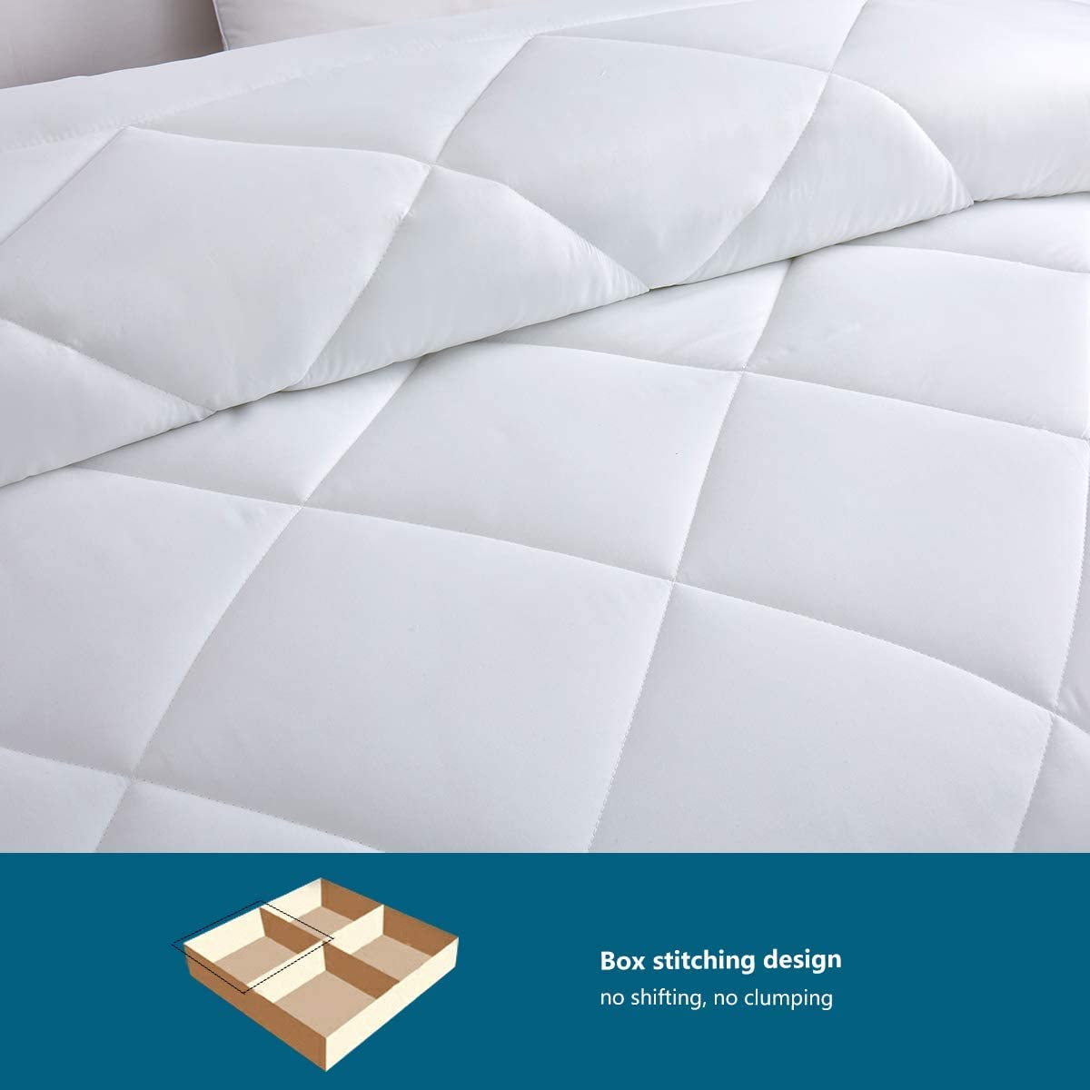 WAVVE Bettdecke 200x200cm Ganzjahresdecke 4 Jahreszeiten, Steppdecke 300gsm Mikrofaser 200x200 cm, Super Weiche Zudecke Schlafdecke Atmungsaktive 200 x 200 Weiß