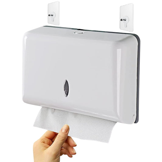 GUSTO No Drill Manueller Spender Handtücher Papierhandtücher 200 Blätter, Papierformat "C" für Küche, Bad, Restaurants, Hotels, Krankenhäuser, Camping, Sommerzentren, Gewerbe (Handtuchspender)