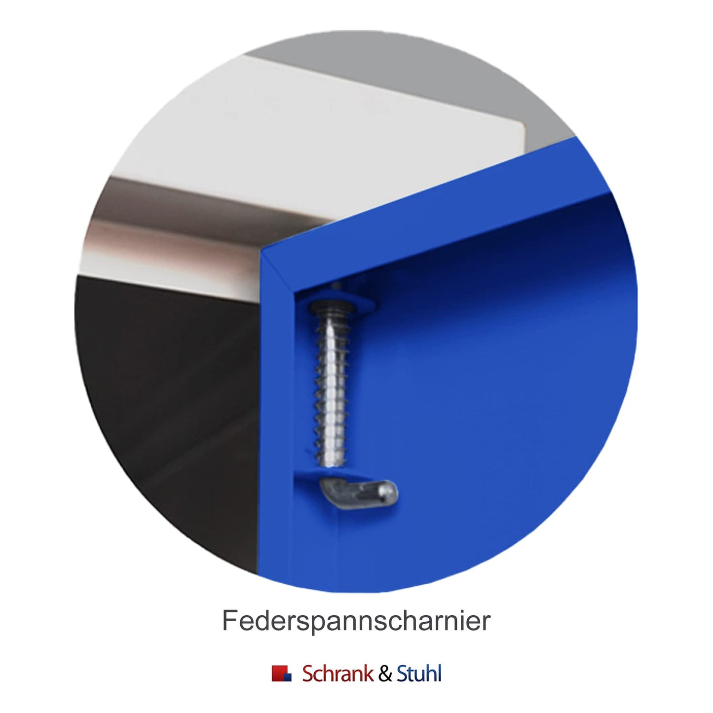 Schrank & Stuhl XXL Werkzeugschrank – Werkstattschrank mit 4 höhenverstellbaren Fachböden, Stahlschrank für Werkzeuge, 195 x 92 x 60 cm (H x B x T), Grau/Blau