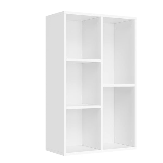 VASAGLE Bücherregal, Regal mit 5 Fächern, Bücherregal, Trennwand, Präsentation, für Wohnzimmer, Schlafzimmer, Büro, 24 x 50 x 80 cm, Weiß LBC25WT