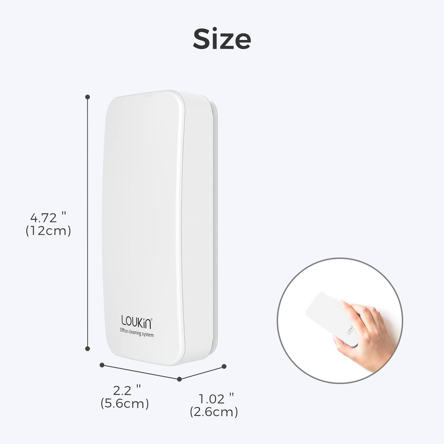 LOUKIN Magnetischer Whiteboard-Radierer, Whiteboard-Radierer (weiß), inklusive 100 ml Whiteboard-Reiniger, für Klassenzimmer, Zuhause und Büro