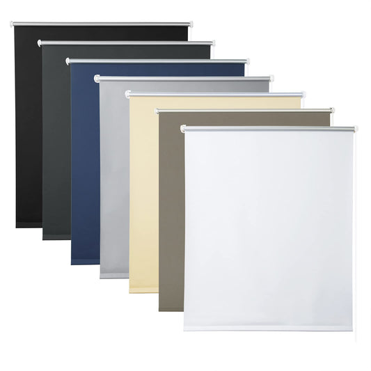 WOLTU Verdunklungsrollo ohne Bohren Weiß 50x160cm (BxH), Thermorollo Klemmfix Fensterrollo Seitenzugrollo easyfix Verdunkelung Rollos Sichtschutz und Sonnenchutz, Klemmrollo für Fenster & Tür