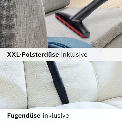 Bosch Staubsauger beutellos Serie 6 BGC41X36, Bodenstaubsauger, ideal für Allergiker, Hygiene-Filter, Bodendüse für Parkett, Teppich, Fliesen, Starke Saugleistung, leise, 700 W, blau
