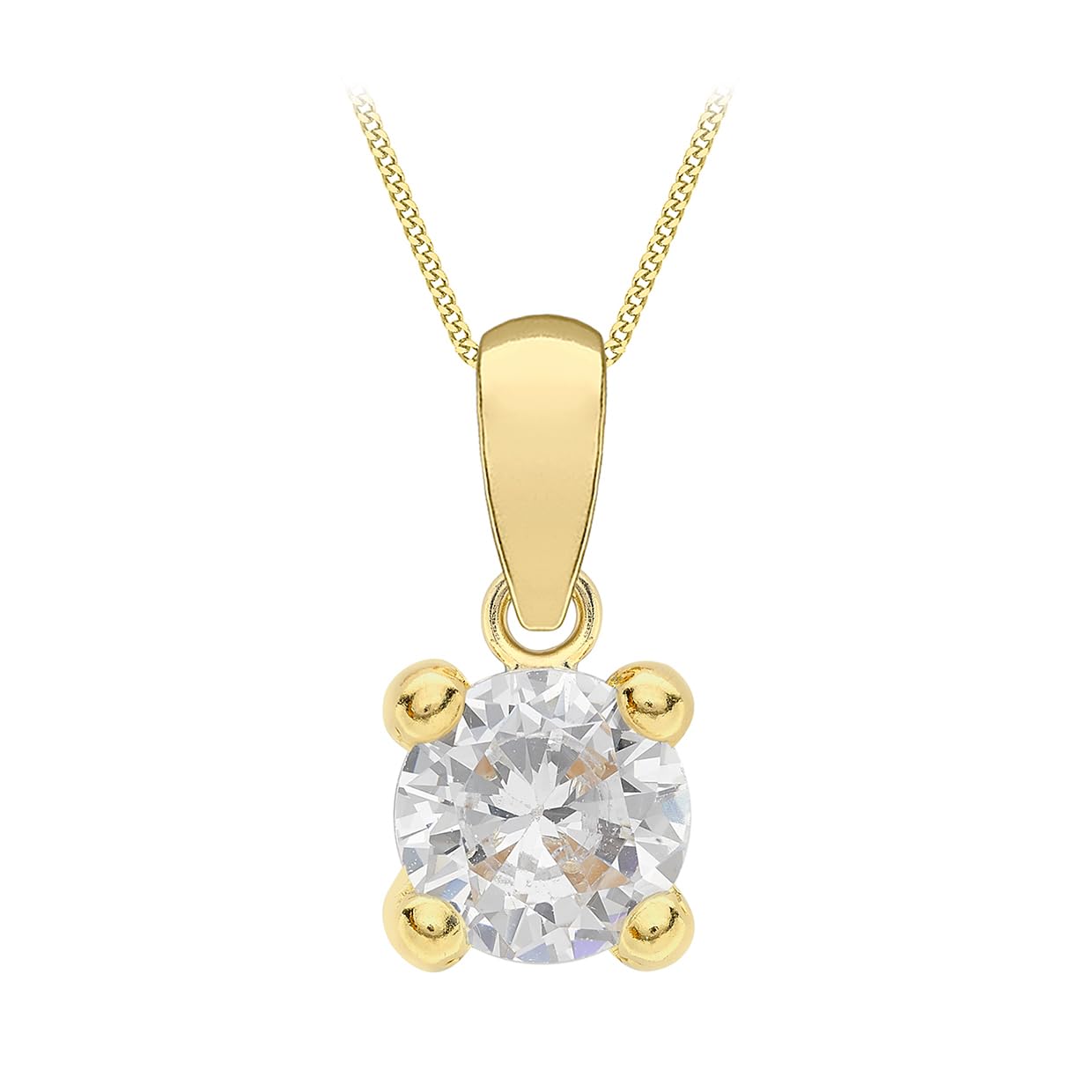 Amazon Essentials Halskette mit Anhänger aus 9-karätigem Gold mit Geburtsstein für April (ehemals Amazon Collection)