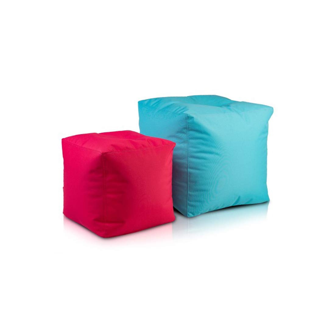 Ecopuf Cube L Pouf Fußstütze für den Außenbereich aus Polyester, wasserdicht, Oxford, 600D, Outdoor, mit Polystyrol-Kugeln, Dimm 50 x 50 cm