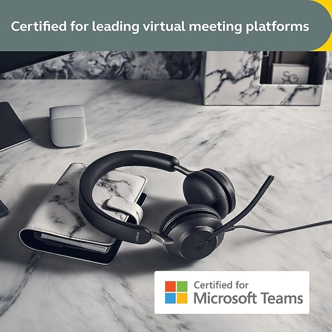 Jabra Evolve2 40 SE - Kabelgebundenes Stereo-Headset mit Geräuschunterdrückung und 3-Mikrofon-Technologie - USB-A-Kabel - für MS Teams zertifiziert, auch mit anderen Plattformen kompatibel - Schwarz