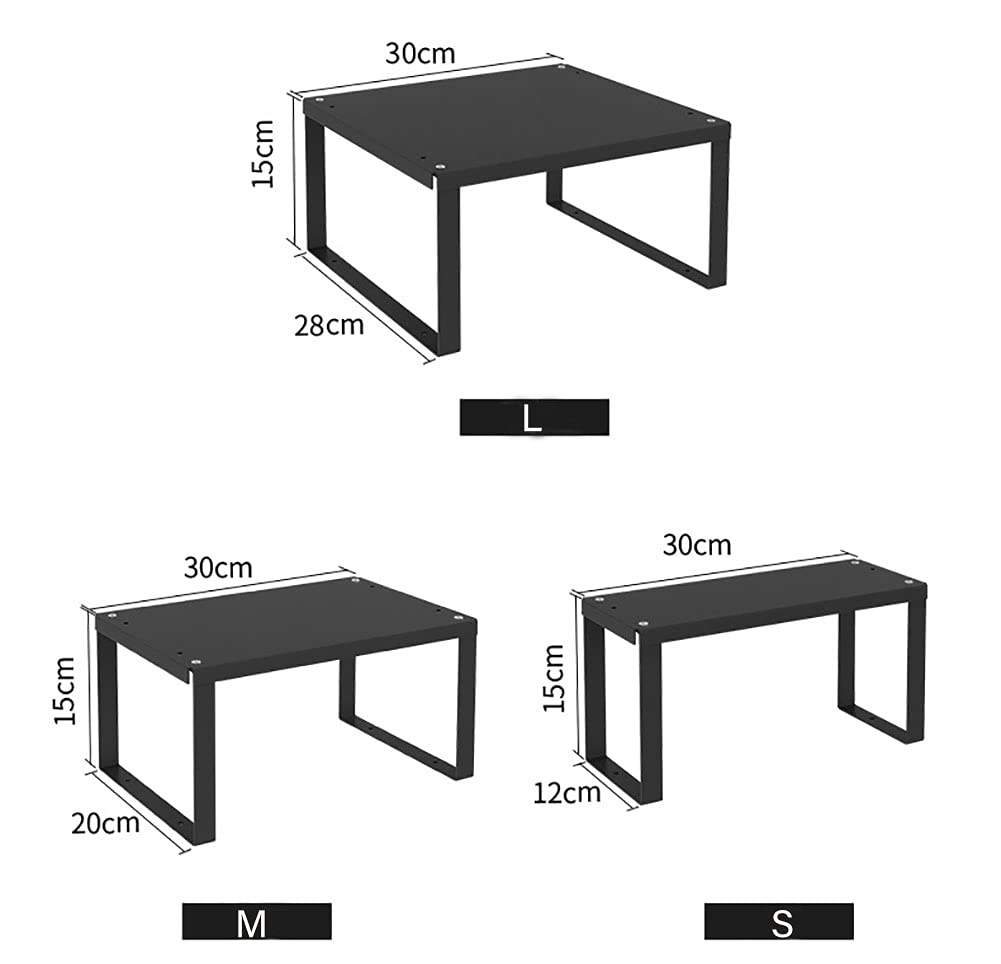 YunNasi Schrankregal Stapelbar in Edelstahl Küchenregal Organizer für Küche Aufbewahrung Badezimmer Aufbewahrung Make-up Organizer Schrank Organizer (1 Stück, M:30x20x15cm)