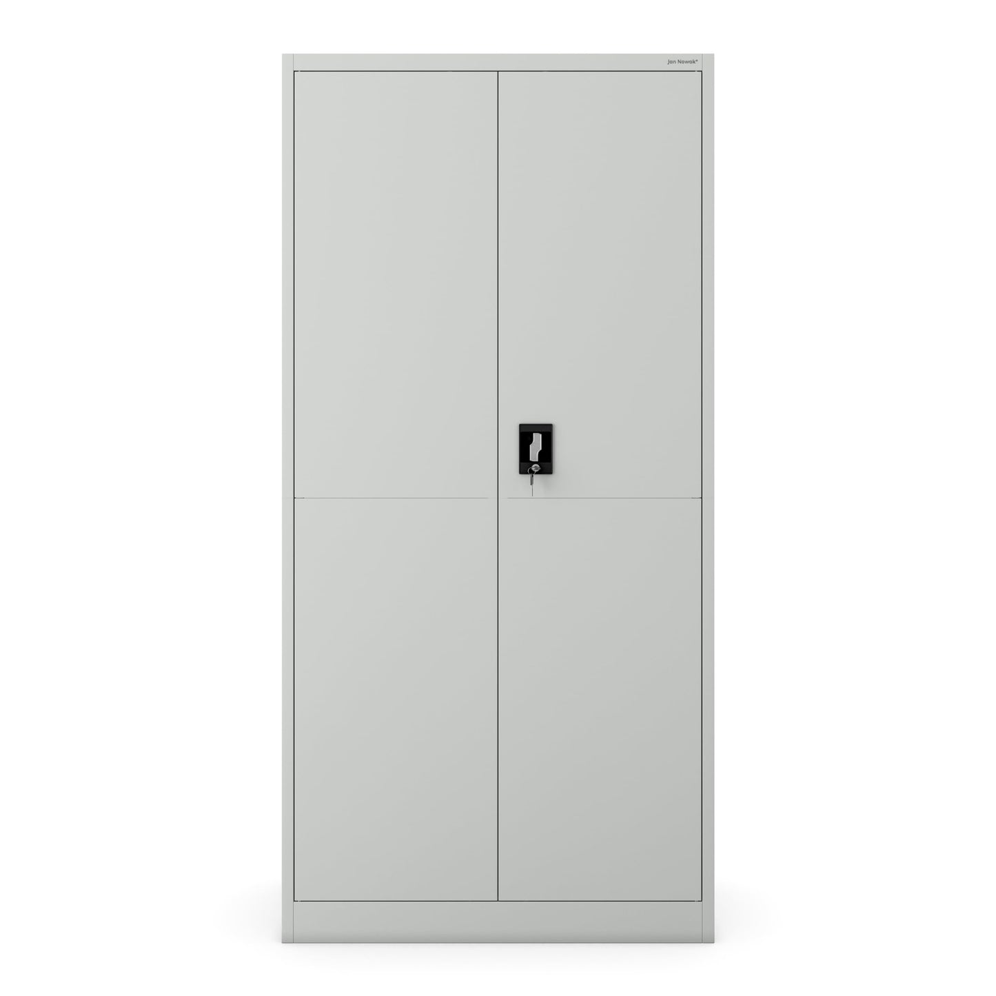 Jan Nowak Metallschrank Aktenschrank 185 x 90 x 40 cm | Büroschrank bis zu 50 Ordner, 4 Verstellbare Regalböden, Dreipunkt-Schloss | Aufbewahrung Von Dokumenten| Stahlschrank Werkzeugschrank | Grau