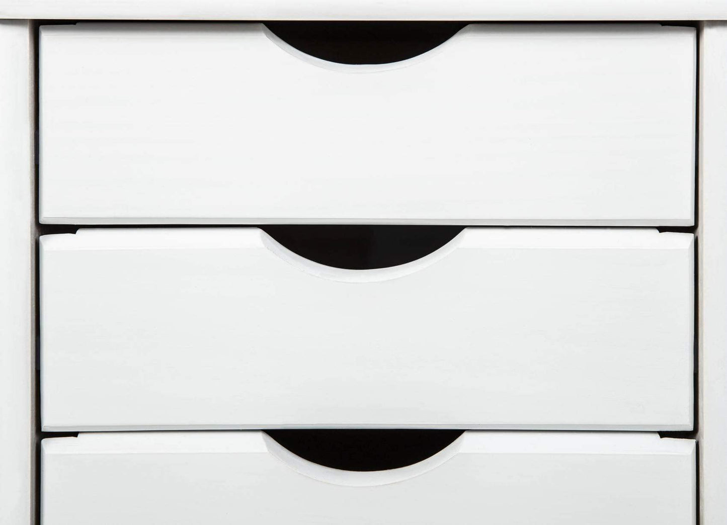 Inter Link – Rollcontainer – Rollcontainer mit 6 Schubladen – Bürocontainer - Rollschrank – Rollwagen – Schubladenkommode - Massiv Kieferholz – Weiß Lackiert - 35 x 40 x 65 cm - Simon