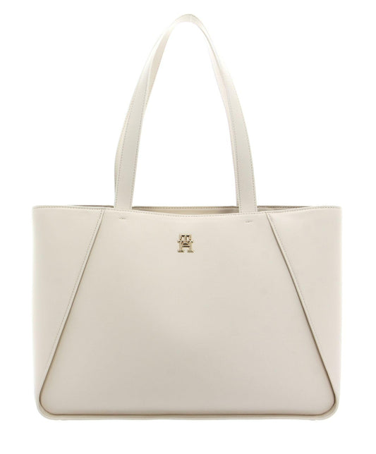Tommy Hilfiger Damen Tote Bag Tasche TH Casual Tote mit Innentaschen, Beige (Sugarcane), Einheitsgröße