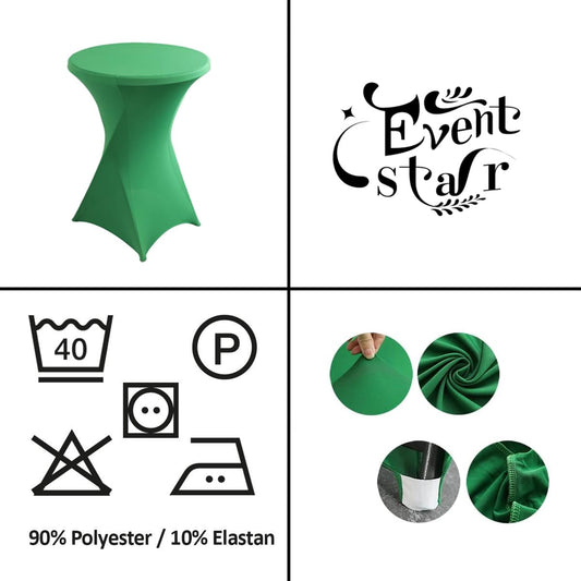 iEventStar Stretch Stehtisch Hussen Spandex Stehtischhussen Bartische Hochzeit Erstärkung im Fußbereich Rund Tischdecke für Bistrotisch Cocktail-Party (Königsblau, 1er Set - Ø 80-85 cm)