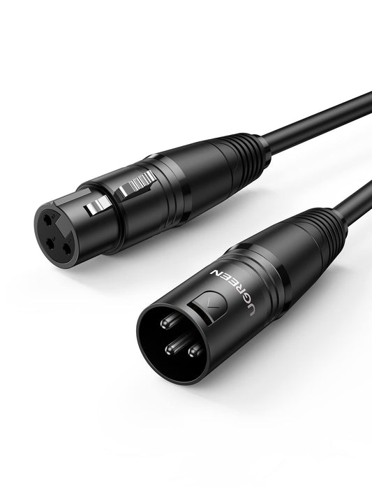 UGREEN Mikrofonkabel XLR Stecker auf XLR Busche Busche XLR Kabel Schwarz (5M)