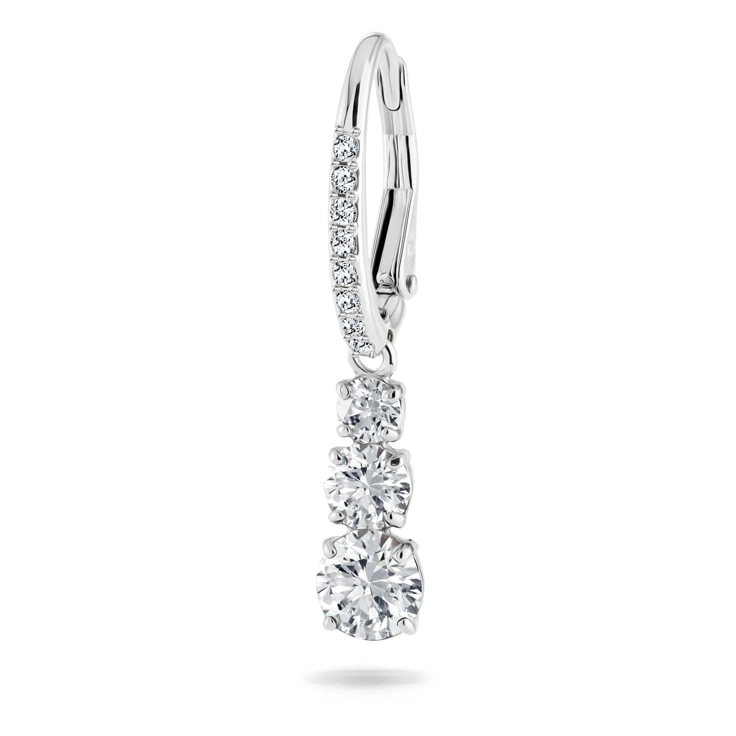 Swarovski Stilla Attract Trilogy Ohrringe, Weiss, Rhodiniert