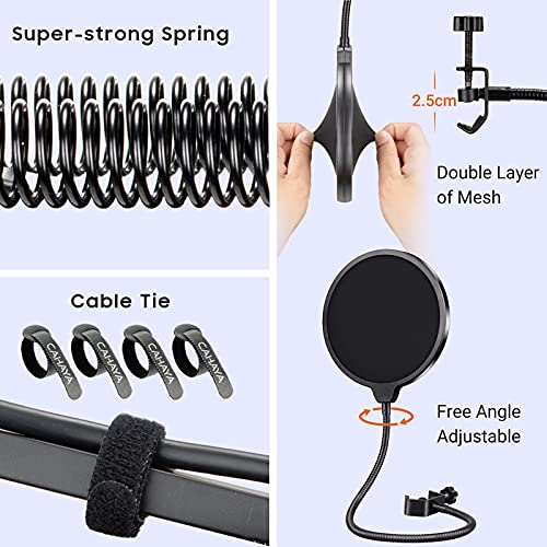 CAHAYA Mikrofonständer tisch einstellbare Mikrofonständer professionelle Mikrofonhalter Mikrofonaufhängung Boom Scissor Arm Stand mit Mic Pop Filter CY0261