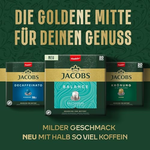 Jacobs Kaffeekapseln Krönung Crema, Nespresso* kompatible Kapseln,Samtig-ausgewogener Geschmack, Intensität 6/12, 200 Stück (10 x 20 Getränke)