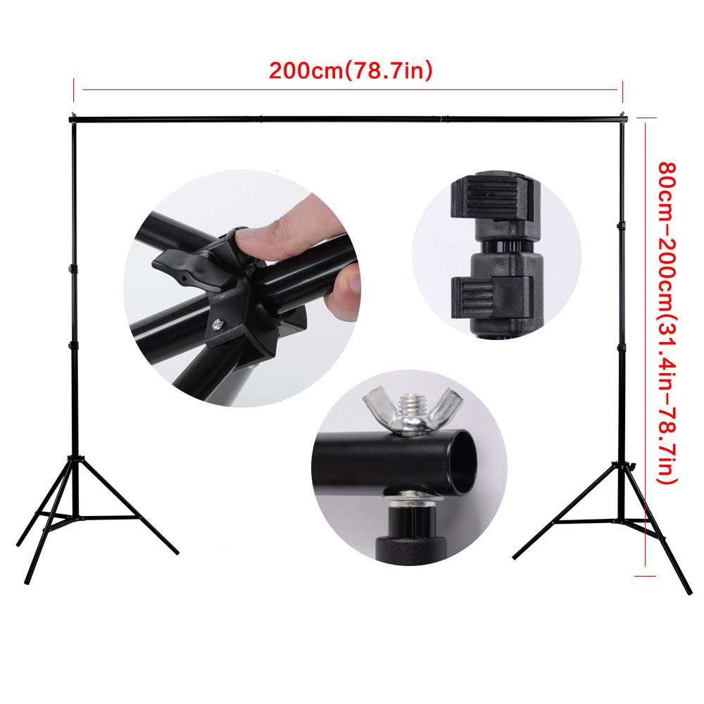 HAKUTATZ® Profi Fotostudio Set Softbox Ringlicht Greenscreen mit Ständer Studioleuchte Set Hintergrundsystem