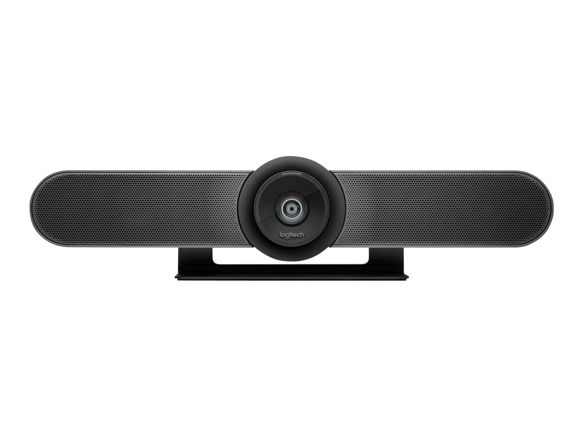 Logitech MEETUP Videokonferenz-Webcam, Ultra-HD 4K, 120° Blickfeld, Motorisierte Neigung, Integrierte Lautsprecher, Full Duplex & Advanced Beamforming Mikrofone, Für kleinere Meetingräume - Schwarz