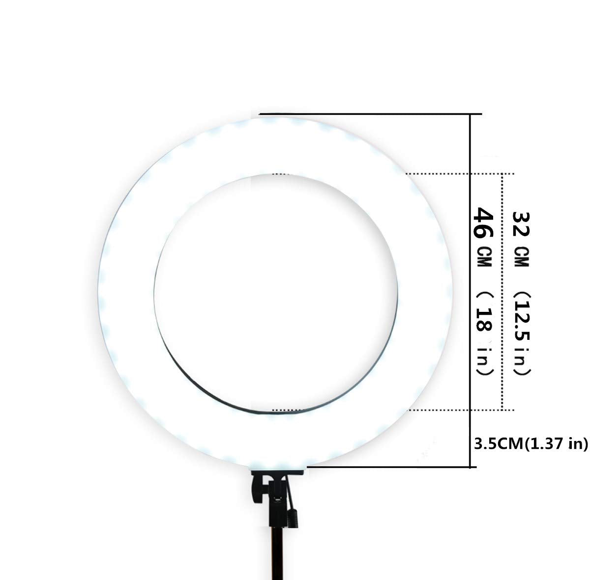 GSKAIWEN 18" 60W LED Ringleuchte Licht Set Tätowierung Augenbraue Fülllicht Dimmbares Kamera-Fotografie Studiolicht Video-Licht mit Makeup Porträt YouTube Video Shooting (18 Zoll Set mit weiche Röhre)
