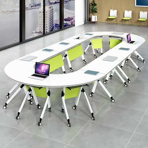 Moderner Büro-Tisch für Konferenzen, Trainingstisch, mobiler Klapptisch, Seminartisch auf Rollen, 140 x 54,9 cm, 4 Stück