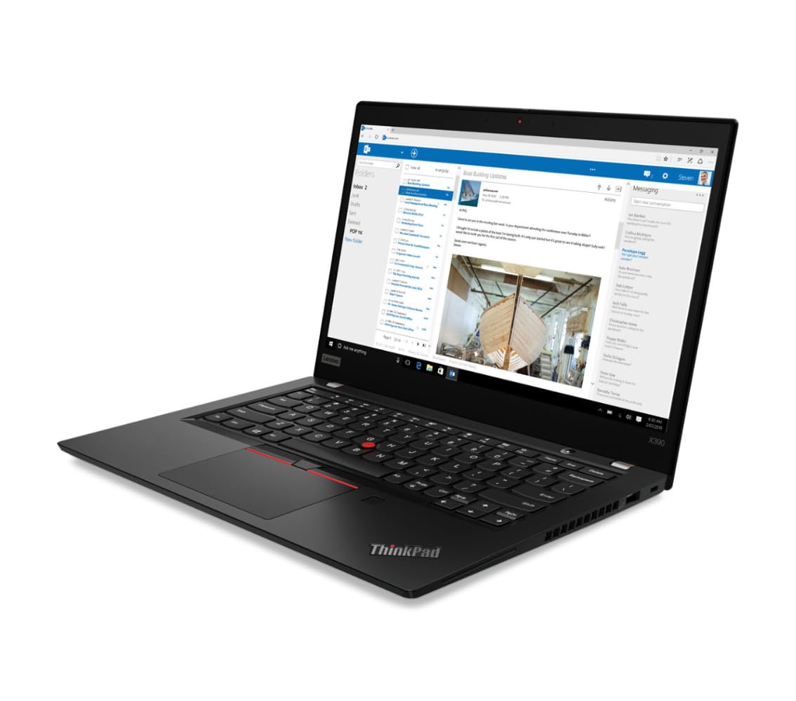 Lenovo Thinkpad X390 13,3 Zoll 1920x1080 Full HD Intel Core i5 8365U 256GB SSD Festplatte 8GB Speicher Windows 11 Pro Webcam Fingerprint Reader Notebook Laptop (Generalüberholt)