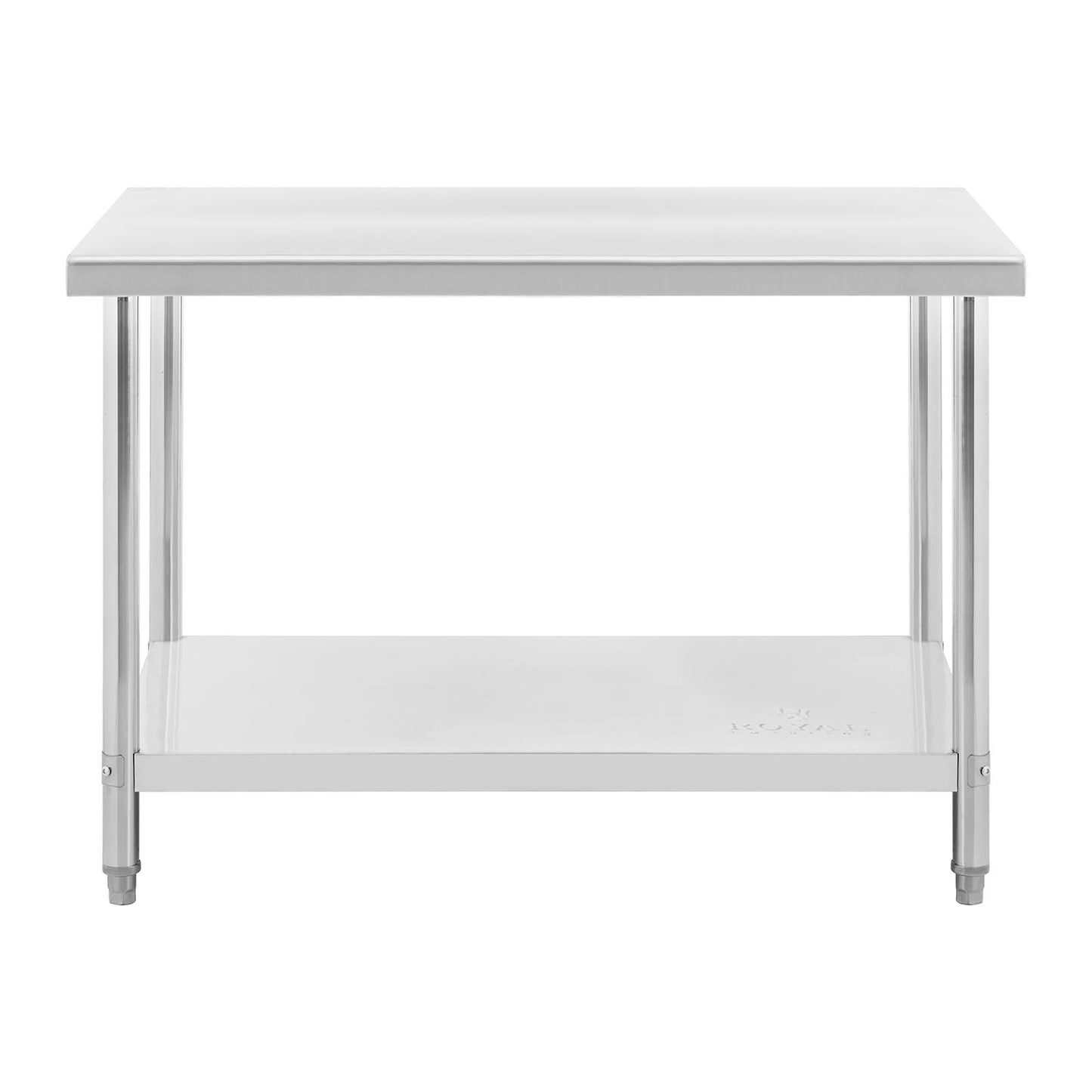 Edelstahl-Arbeitstisch Royal Catering RCAT-120/70-NW – 120 x 70 x 85 cm, höhenverstellbar