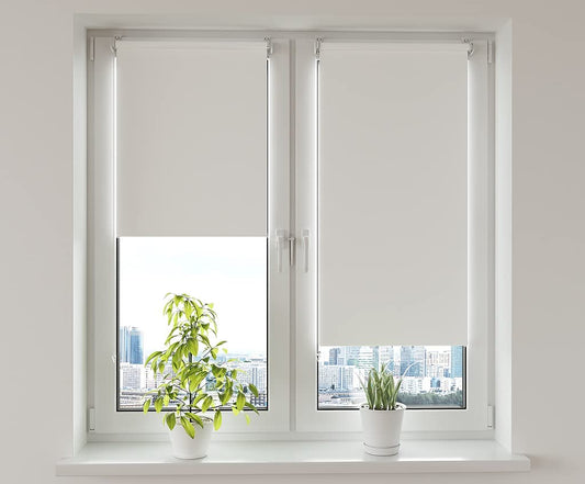 Verdunkelungsrollo Klemmfix ohne Bohren 90cm x 130cm Schwarz Verdunklungsrollo Fensterrollo Rollo Seitenzugrollo Klemmrollo für Fenster & Tür