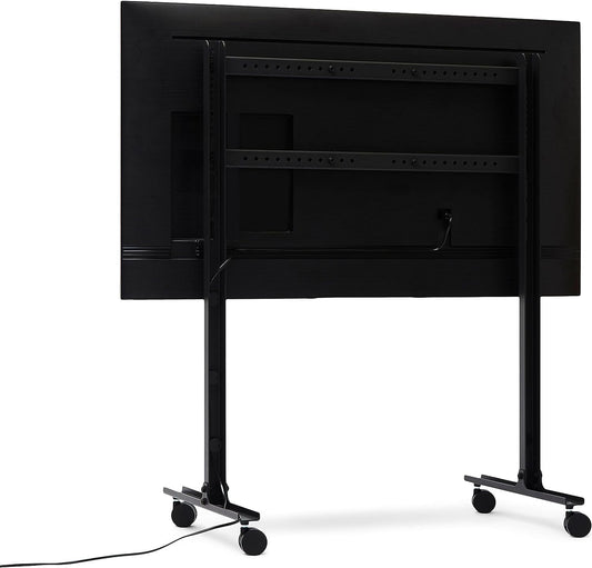 Pedestal Straight Rollin' TV Ständer Rollbar für Bildschirm 40 bis 70 Zoll | Mobiler Fernsehständer mit Rollen | Fernseher Rollwagen | Stilvoller TV Rollständer (Schwarz)