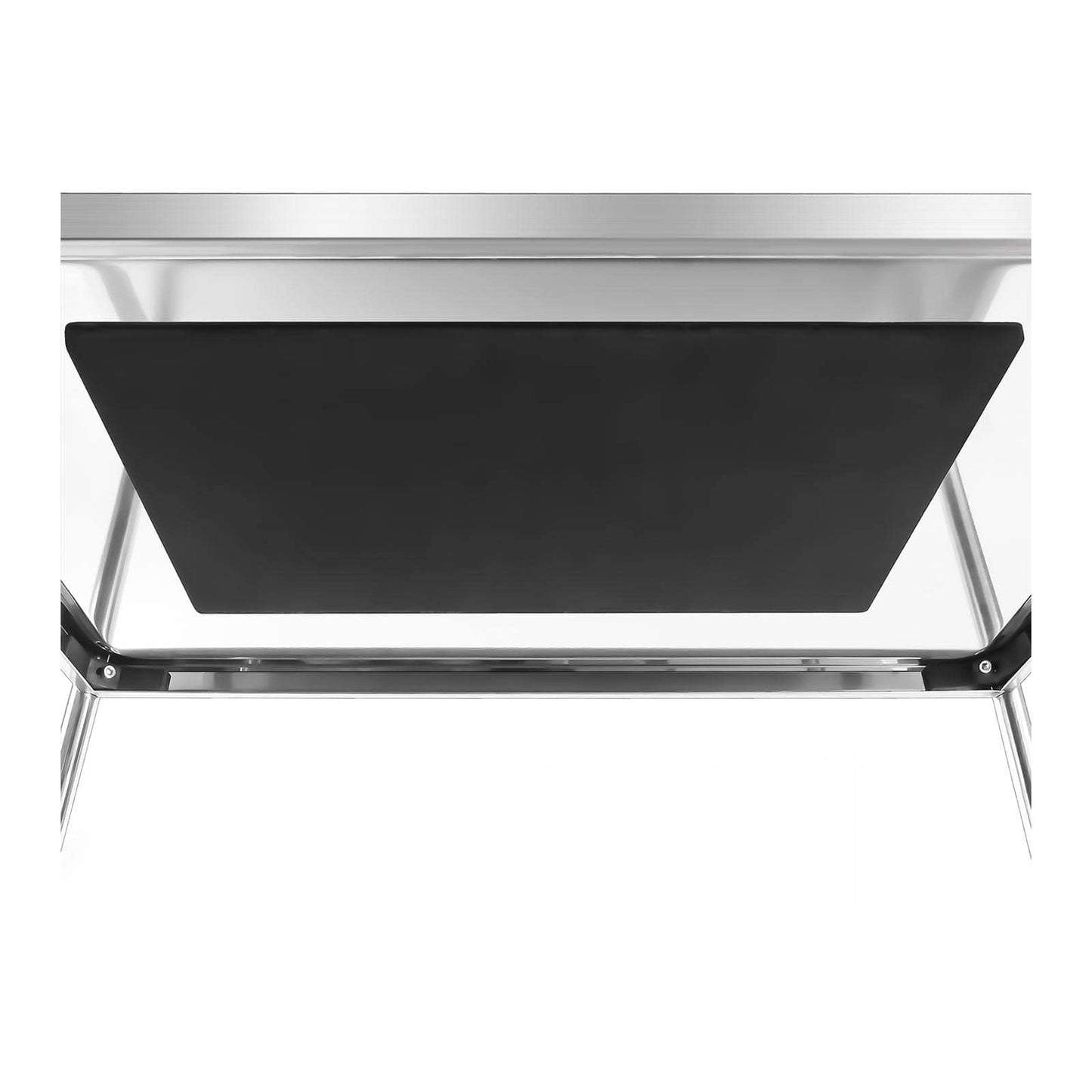 Royal Catering RCSW 3A Servierwagen Küchenwagen (3 Etagen, Tragfähigkeit 150 kg, Tablettabstand 28,3 cm, Rammschutz, vibrationsarme Schwenkrollen) Edelstahl