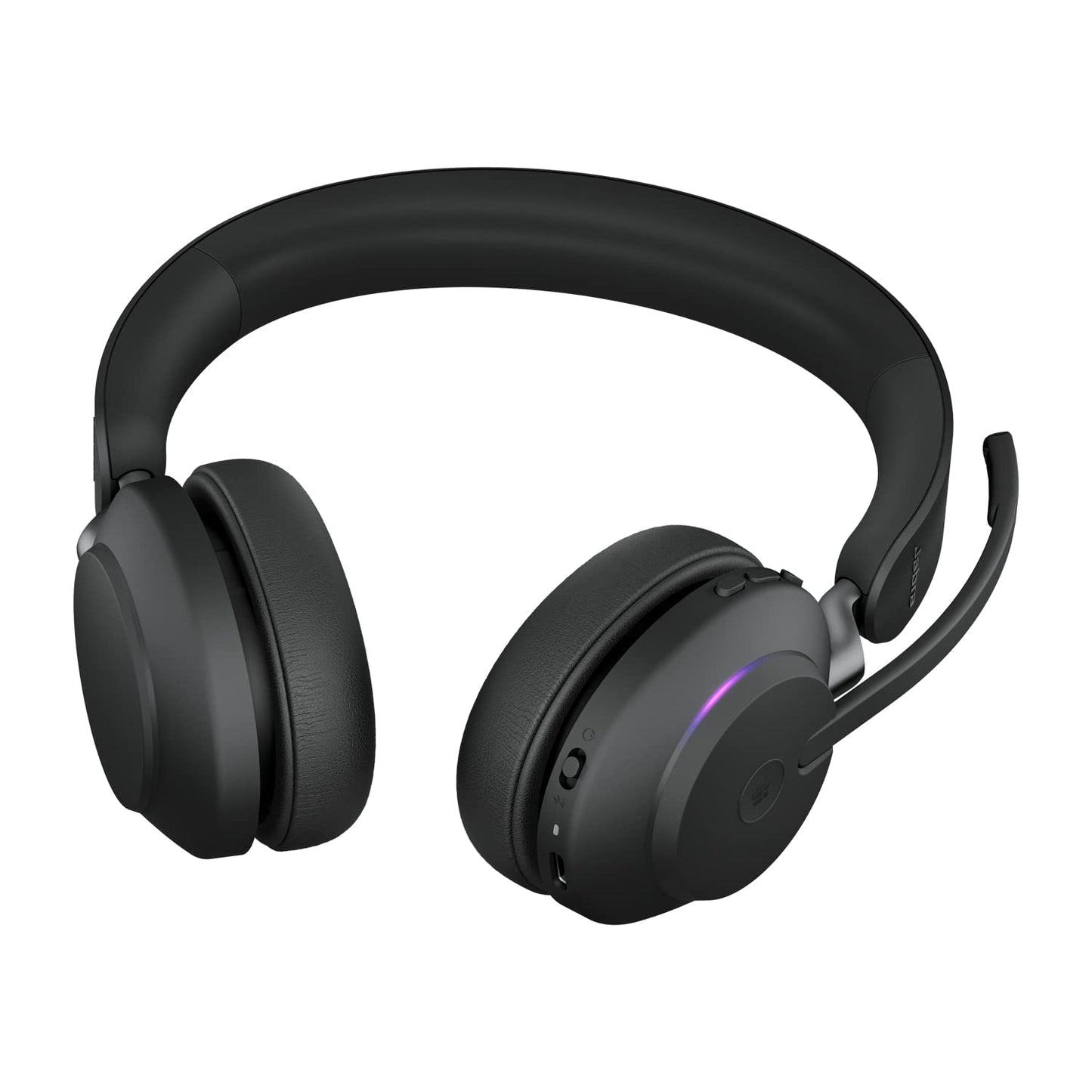 Jabra Evolve2 65 Wireless Headset – Noise Cancelling Microsoft Teams Zertifizierte Stereo Kopfhörer mit Langer Akkulaufzeit – USB-A Bluetooth Adapter – Schwarz
