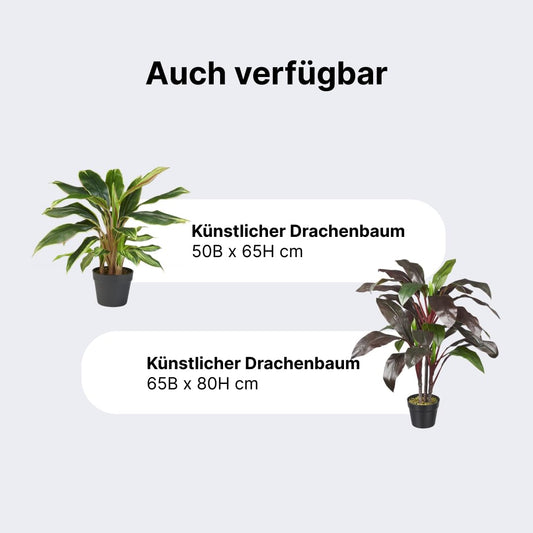 HTT Decorations - Kunstpflanze/künstliche Keulenlilie/Cordyline - Zimmerpflanzen - Grünpflanze - Groß - Höhe 100 cm