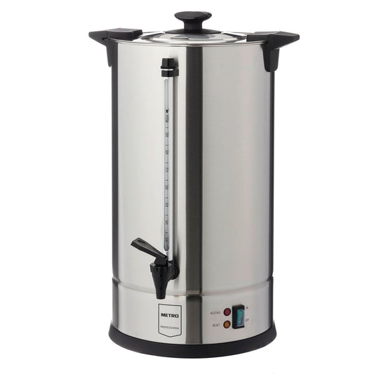 METRO Professional Kaffeemaschine GCM4015, 15 Liter, 100 Tassen, 1650 W, mit Filter, Warmhaltefunktion, Überhitzungsschutz, Füllstandsanzeige, Kühle Außenwand, Deckelverschluss, silber