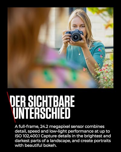 Canon EOS R8 Systemkamera - Spiegellose Vollformat Kamera (Digitalkamera mit Autofokus und Motiverkennung für Augen Tiere Fahrzeuge, 4k Videokamera, 40 Bilder pro Sekunde, WiFi, Touchscreen)