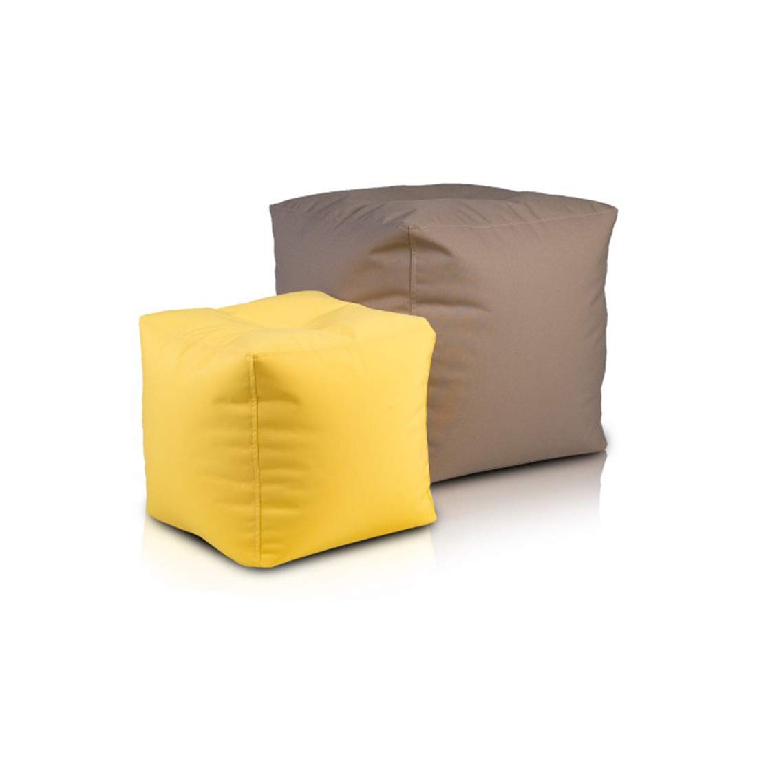 Ecopuf Cube S Pouf Fußstütze für den Außenbereich aus Polyester, wasserdicht, Oxford, 600D, Outdoor, mit Polystyrol-Kugeln, 37 x 37 cm