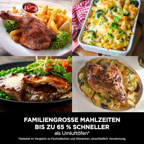 Ninja Foodi FlexDrawer Dual Zone Heißluftfritteuse, Airfryer mit 10,4-Fach und herausnehmbarem Trenner, Antihaftbeschichtung, spülmaschinenfester Korb, 7-in-1, Schwarz & Kupfer, AF500EUCP