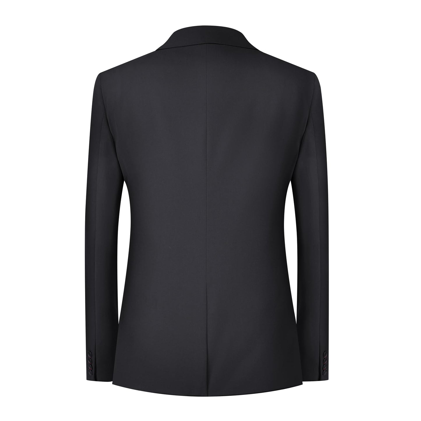 Allthemen Herren Anzug Stretch Slim Fit 3 Teilig Hochzeitsanzug Komplett Anzüge 2-Knopf Business Schwarz L