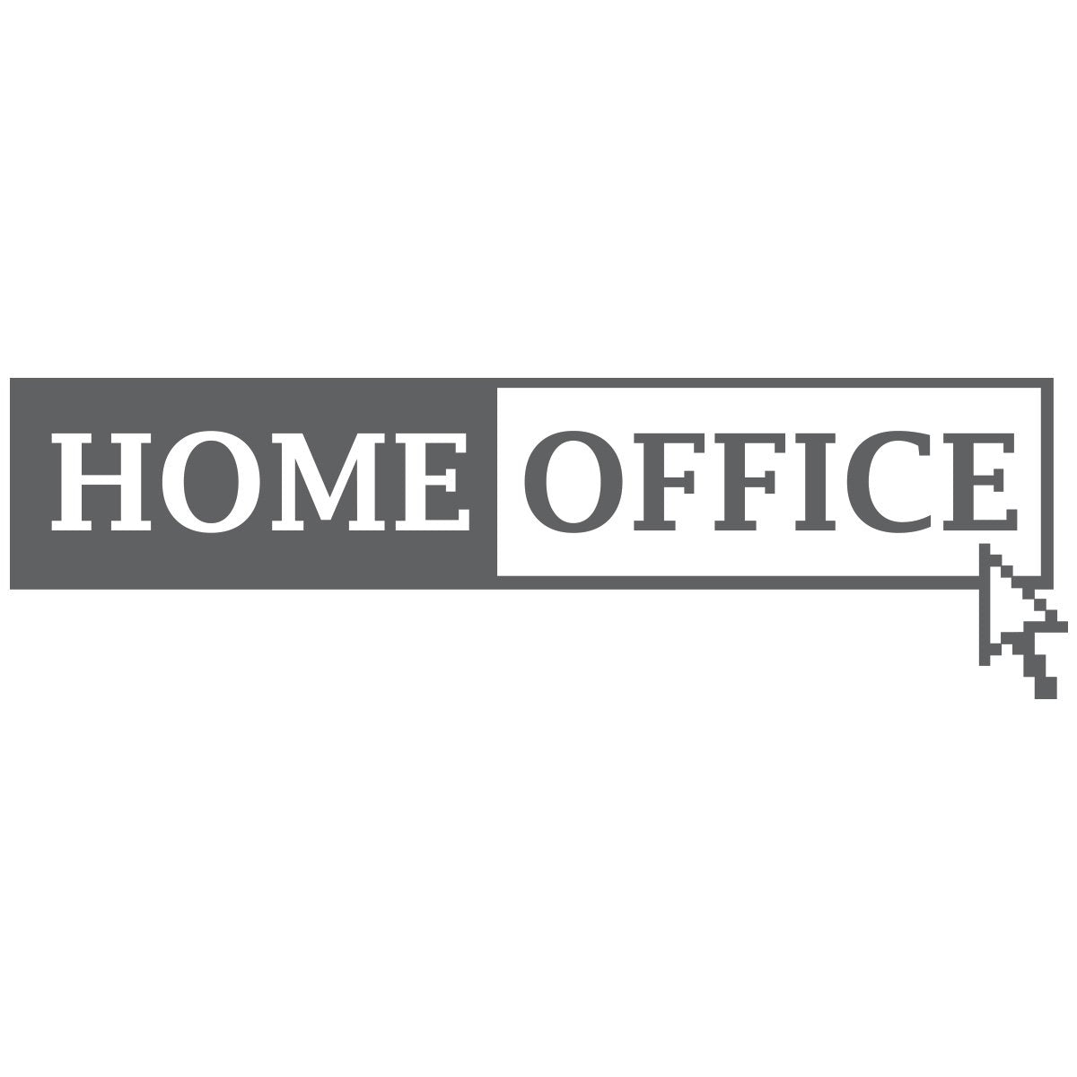 WANDKINGS Wandtattoo - Home Office mit Mauszeiger - 50 x 15 cm - Dunkelgrau - Wähle aus 5 Größen & 35 Farben