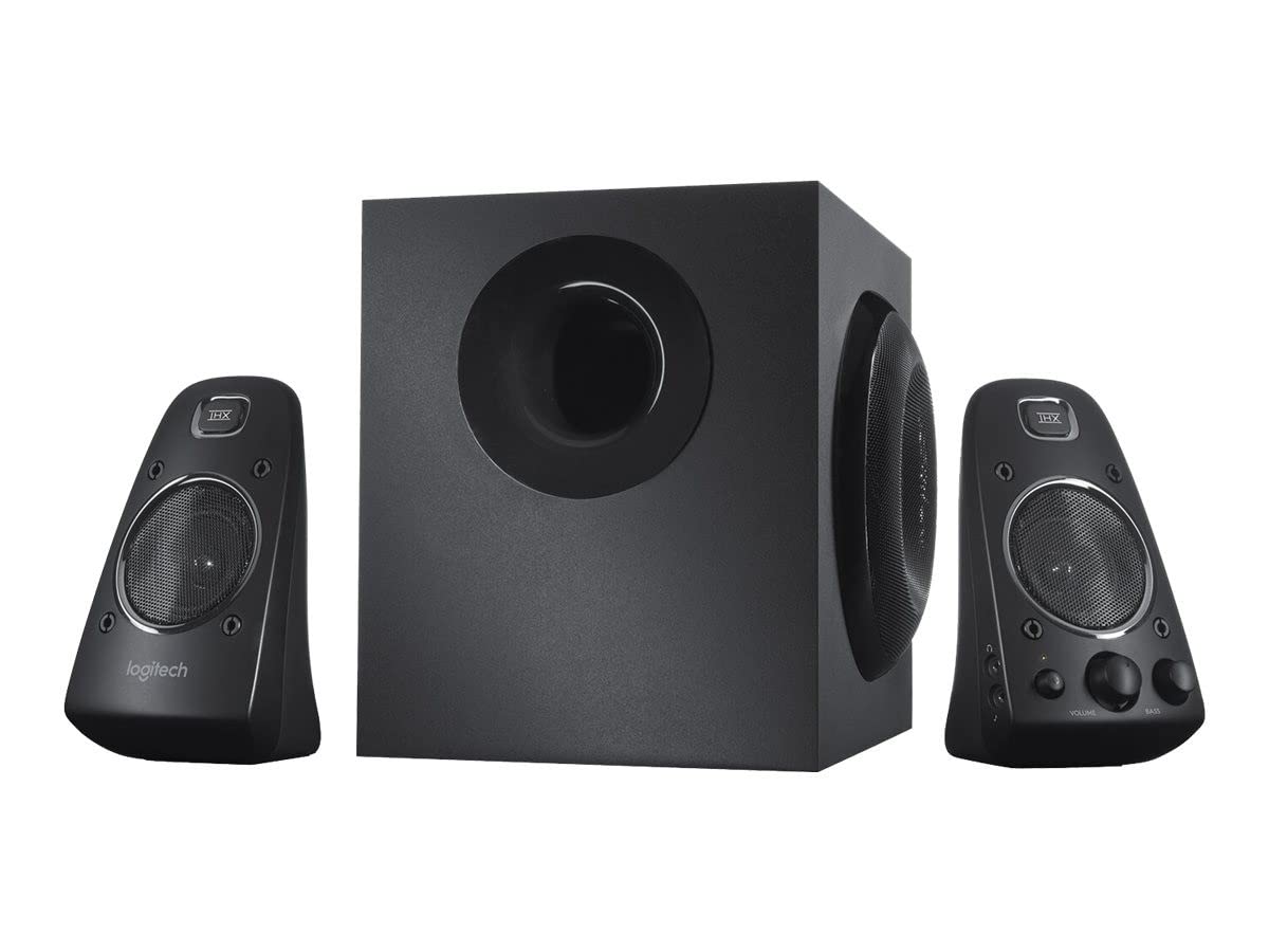 Logitech Z623 Lautsprecher-System mit Subwoofer, Satter Bass, 400 Watt Spitzenleistung, THX-Zertifiziert, 3.5mm & Cinch-Eingänge, Multi-Device, EU Stecker, PC/PS4/Xbox/TV/Smartphone/Tablet - Schwarz