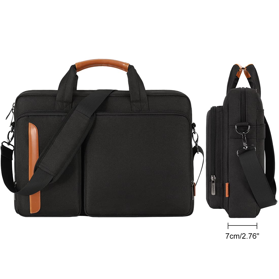 DOMISO 17,3 zoll Laptoptasche Schultertasche Wasserdicht Business Aktentasche Notebooktasche für 17-17.3" Notebook/Dell/Lenovo/Acer/HP/MSI/ASUS, Schwarz