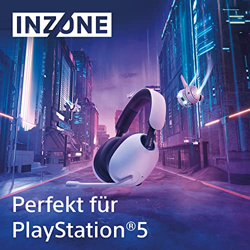 Sony INZONE H9 - Kabelloses Gaming Headset mit Noise Cancelling, 360-Raumklang für Gaming, bequeme Passform, 32h Akku, geringe Latenz, hochwertiges Boom-Mikrofon, kompatibel mit PC & PS5 - Weiß