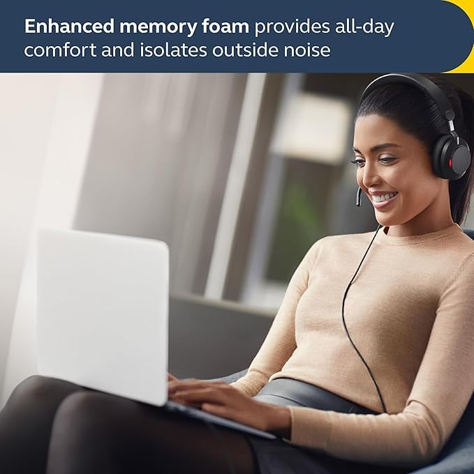 Jabra Evolve2 40 SE - Kabelgebundenes Stereo-Headset mit Geräuschunterdrückung und 3-Mikrofon-Technologie - USB-A-Kabel - für MS Teams zertifiziert, auch mit anderen Plattformen kompatibel - Schwarz