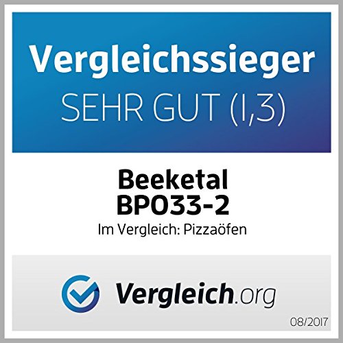 Beeketal BPO33-2 Profi Doppelkammer-Pizzaofen, 2x 400x400 mm Schamottstein, Gastro Steinbackofen mit Schaufel, 3000W, bis 350°C für Pizza und Brot