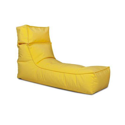 Ecopuf Outdoor Sitzsack Relaxliege Camel – wetterfester Sitzsack Sessel mit Abnehmbarer Kopfstütze – UV-resistenter Bean Bag – für drinnen und draußen