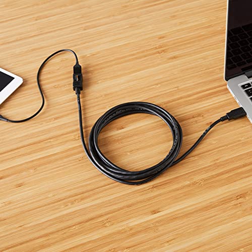 Amazon Basics USB-A 2.0 Extension Cable, Male to Female, 480Mbps Transfer Speed, 9.8 Foot, Black