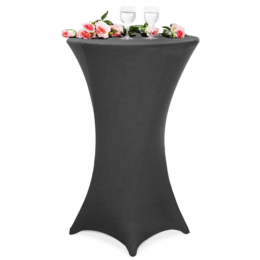 Deuba® 5X Stehtisch Hussen Ø 60-65/70-75/80-85cm Viele Farben 30°C Waschbar Verstärkte Standfüße Stehtischhusse Überzug Stretch (Ø 60-65cm, Anthrazit)