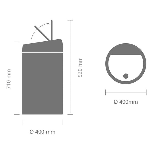 Brabantia Mülleimer Abfalleimer, Edelstahl, Matt Steel, 60L