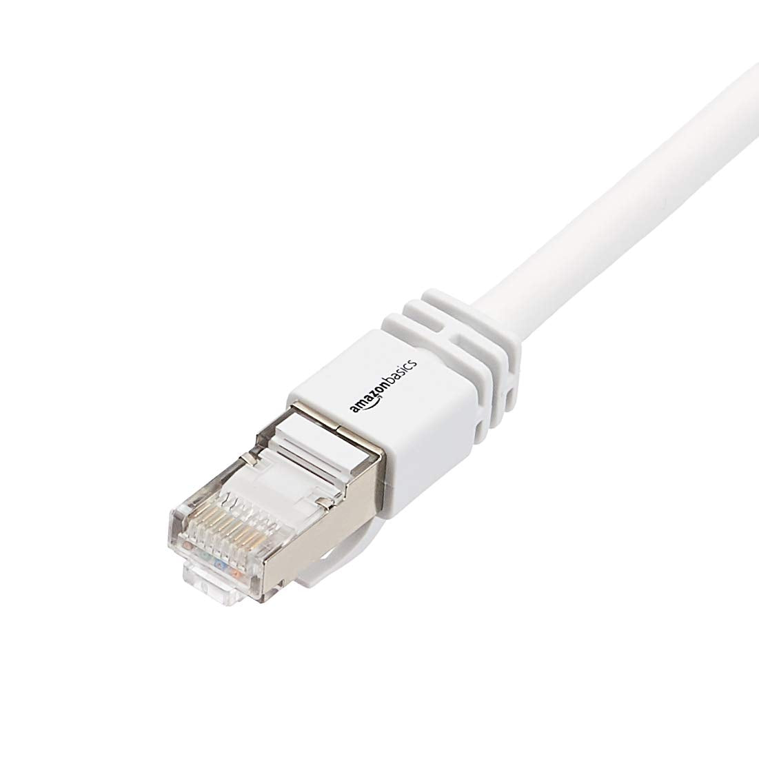 Amazon Basics High-Speed-Patchkabel, RJ45, Cat7, Gigabit-Ethernet, 1 Stück, weiß, 3 m, Komaptibel mit Drucker