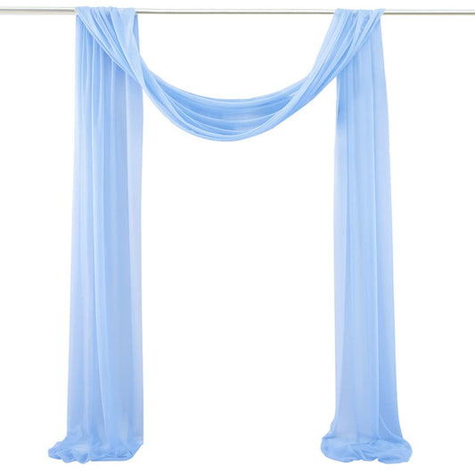 Tüll Fotovorhang Hintergrund Vorhäng,Hochzeitsbogen Deko Tüllstoff Hochzeit Bogenvorhäng Freihandbogen Querbehang Deko Gardine Vorhang für Babyparty Party Hochzeit Torbogen Zeremonie,70*550cm Hellblau