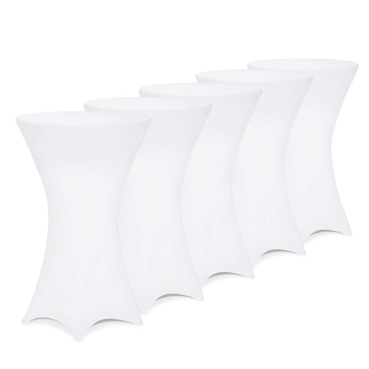 Deuba® 5X Stehtisch Hussen Ø 60-65/70-75/80-85cm Viele Farben 30°C Waschbar Verstärkte Standfüße Stehtischhusse Überzug Stretch (Ø 60-65cm, Weiß)