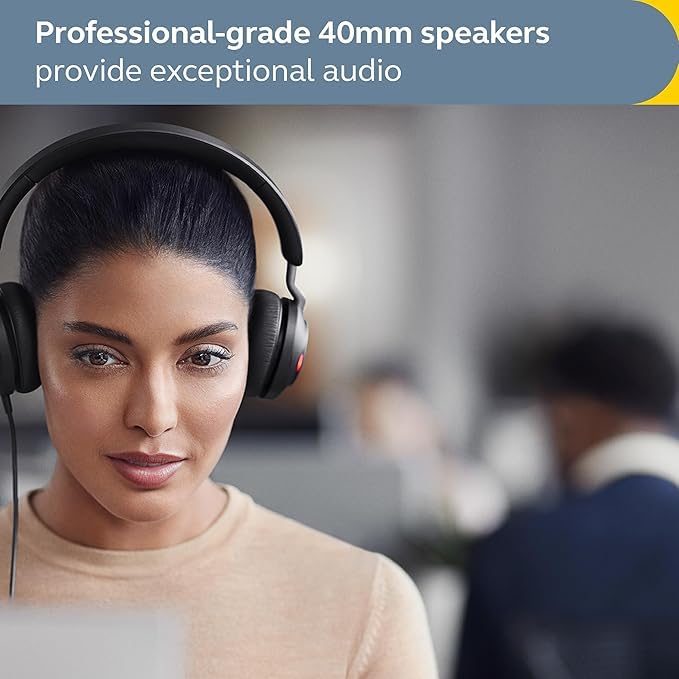 Jabra Evolve2 40 SE - Kabelgebundenes Stereo-Headset mit Geräuschunterdrückung und 3-Mikrofon-Technologie - USB-A-Kabel - für MS Teams zertifiziert, auch mit anderen Plattformen kompatibel - Schwarz
