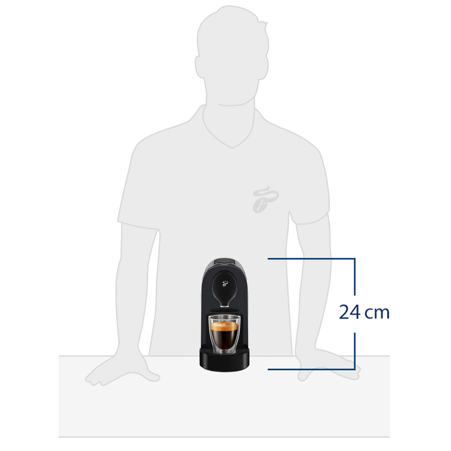 Tchibo Cafissimo Pure plus Kapselmaschine, Weiß, 0,8l, 1250W, mit 30 Gratis-Kapseln für Espresso, Caffè Crema und Kaffee